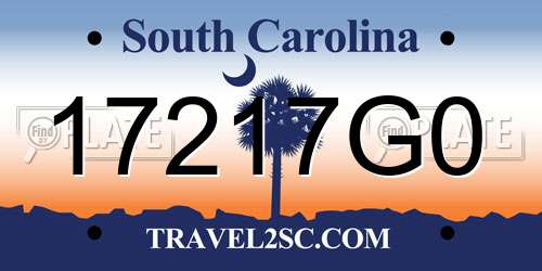 17217G0 South Carolina License Plate