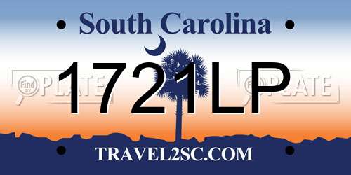 1721LP South Carolina License Plate