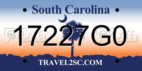 17227G0 South Carolina License Plate