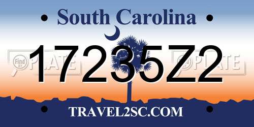 17235Z2 South Carolina License Plate