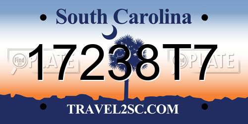 17238T7 South Carolina License Plate