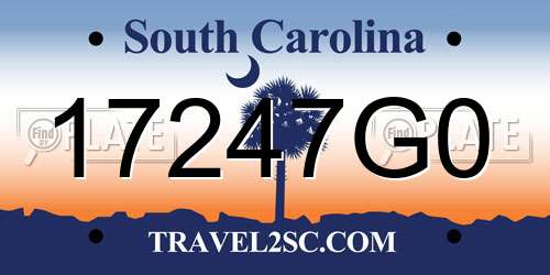 17247G0 South Carolina License Plate