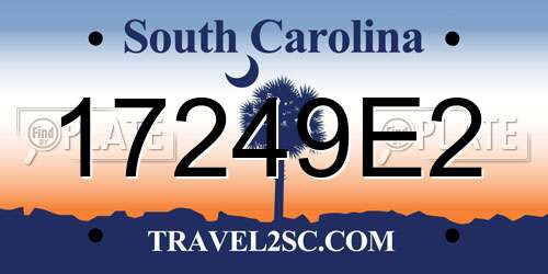 17249E2 South Carolina License Plate
