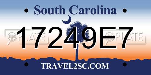 17249E7 South Carolina License Plate