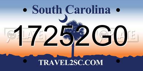 17252G0 South Carolina License Plate