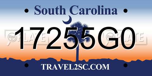 17255G0 South Carolina License Plate