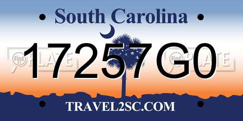 17257G0 South Carolina License Plate
