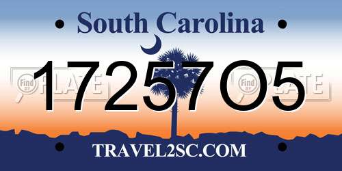 17257O5 South Carolina License Plate