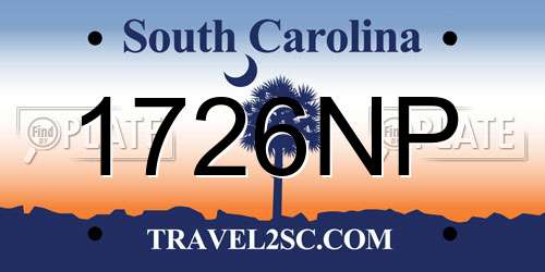 1726NP South Carolina License Plate