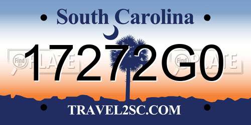 17272G0 South Carolina License Plate