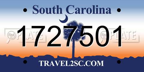 1727501 South Carolina License Plate