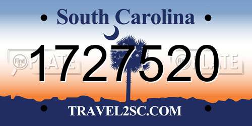 1727520 South Carolina License Plate