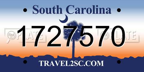 1727570 South Carolina License Plate