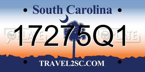 17275Q1 South Carolina License Plate