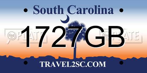 1727GB South Carolina License Plate