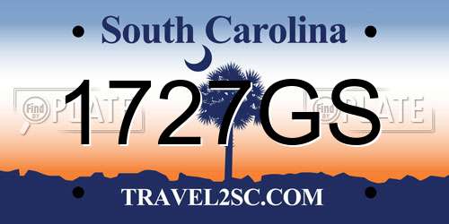 1727GS South Carolina License Plate
