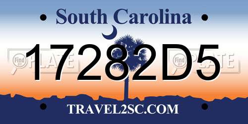 17282D5 South Carolina License Plate