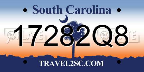 17282Q8 South Carolina License Plate
