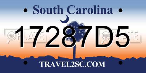 17287D5 South Carolina License Plate