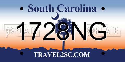 1728NG South Carolina License Plate