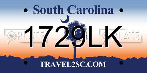1729LK South Carolina License Plate