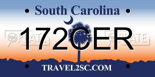 172CER South Carolina License Plate