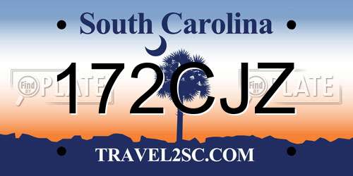 172CJZ South Carolina License Plate