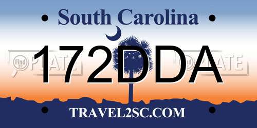 172DDA South Carolina License Plate