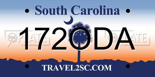172ODA South Carolina License Plate