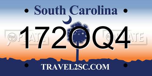 172OQ4 South Carolina License Plate