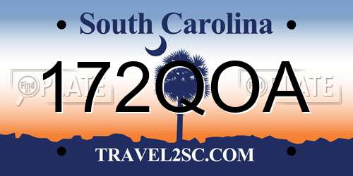 172QOA South Carolina License Plate