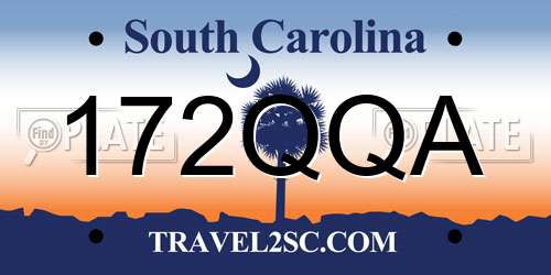 172QQA South Carolina License Plate