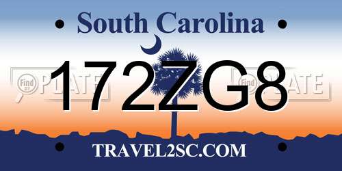 172ZG8 South Carolina License Plate