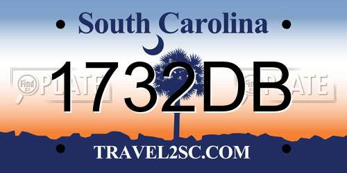 1732DB South Carolina License Plate