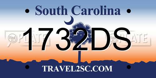 1732DS South Carolina License Plate