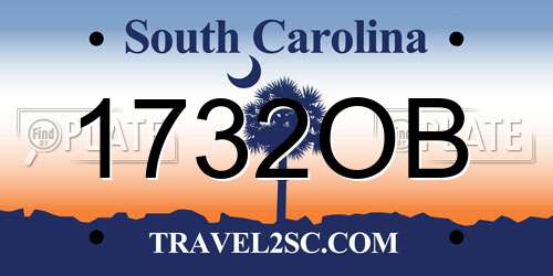 1732OB South Carolina License Plate