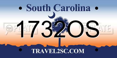 1732OS South Carolina License Plate
