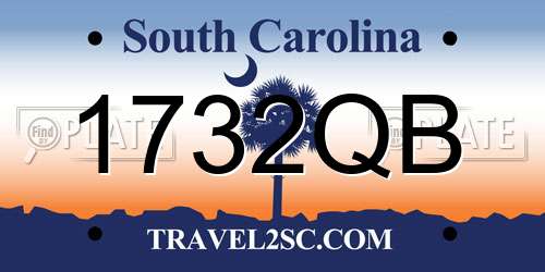 1732QB South Carolina License Plate