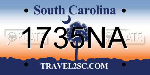 1735NA South Carolina License Plate