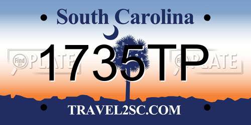 1735TP South Carolina License Plate