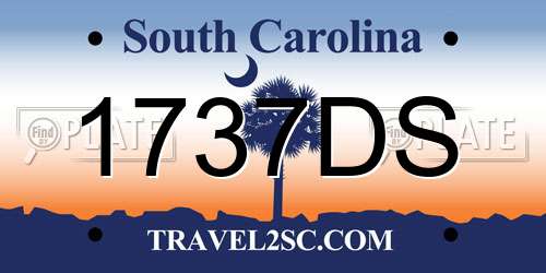 1737DS South Carolina License Plate
