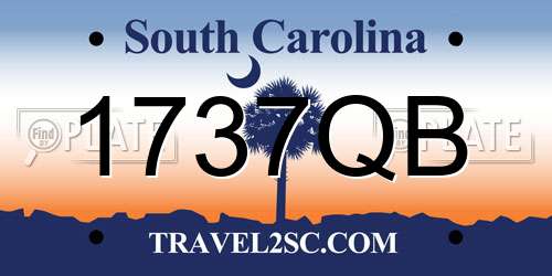 1737QB South Carolina License Plate
