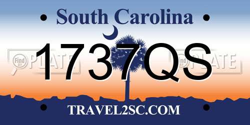 1737QS South Carolina License Plate