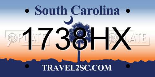 1738HX South Carolina License Plate
