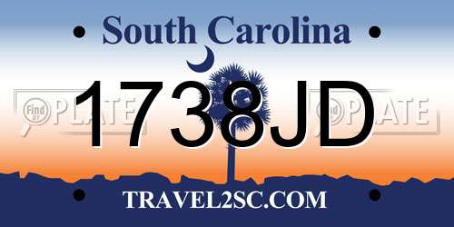 1738JD South Carolina License Plate