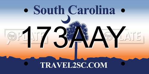 173AAY South Carolina License Plate