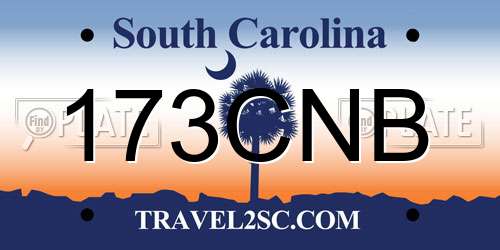173CNB South Carolina License Plate