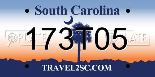 173T05 South Carolina License Plate