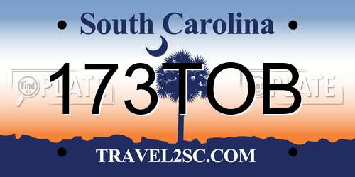 173TOB South Carolina License Plate