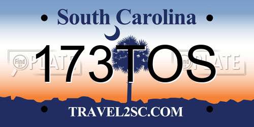 173TOS South Carolina License Plate